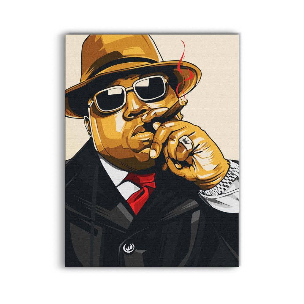 Notorious Biggie Smalls Illustrated Tan